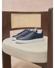 Cravate.tn | Sneakers Cuir bleu marine - Izem
