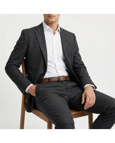 Ceinture cuir réversible : noir grainé et camel tabac perforé