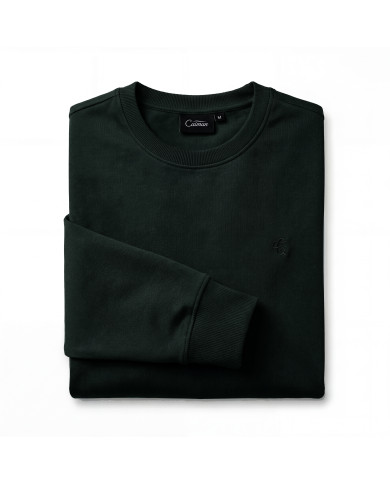 Cravate.tn | Pull col rond en coton - Vert foncé
