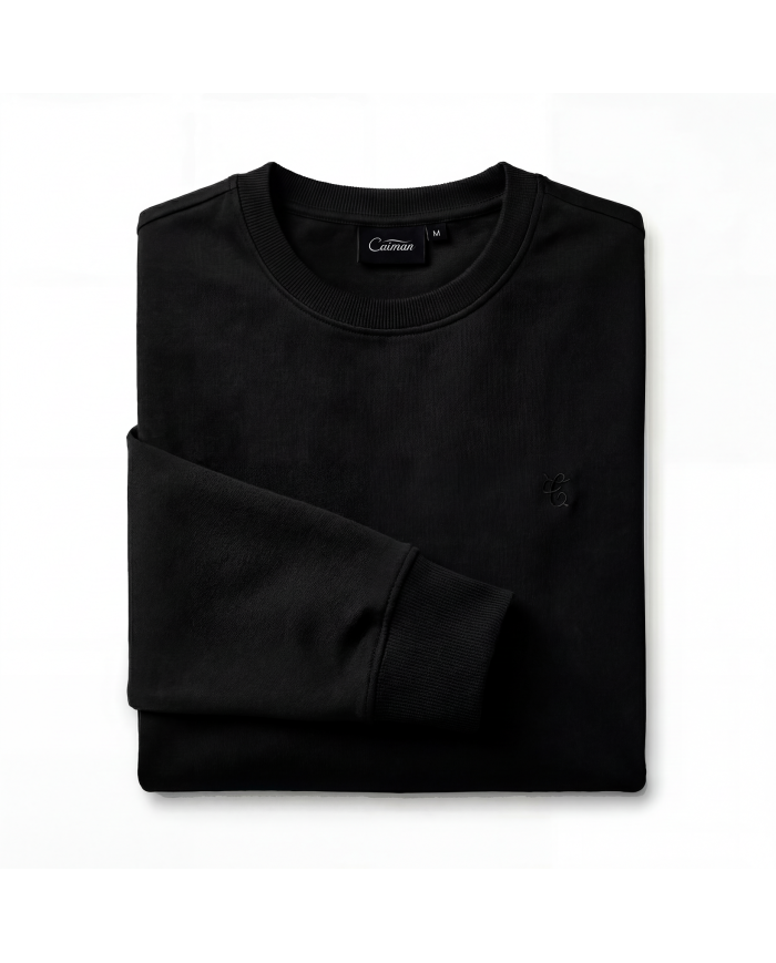 Cravate.tn | Pull col rond en coton - Noir