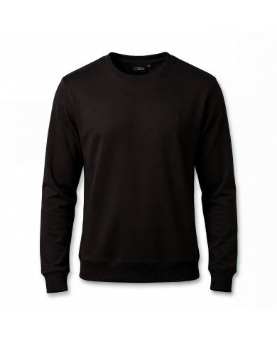 Cravate.tn | Pull col rond en coton - Marron foncé