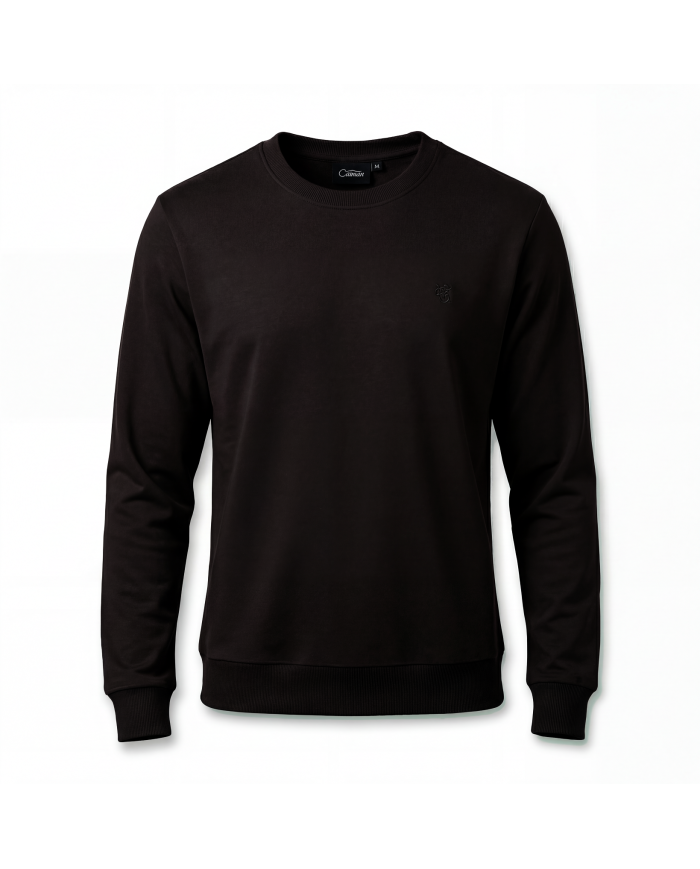 Cravate.tn | Pull col rond en coton - Marron foncé