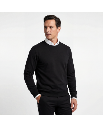 Cravate.tn | Pull col rond en coton - Noir