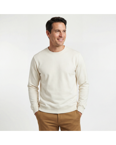 Cravate.tn | Pull col rond en coton - écru