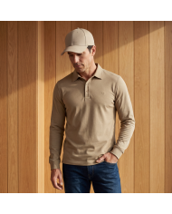 Cravate.tn | Polo manche longue en coton - Beige