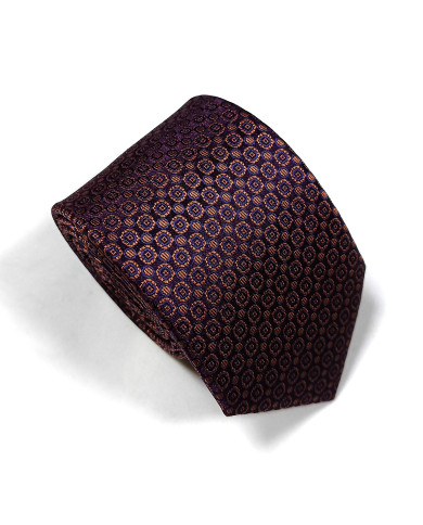 Cravate.tn | Cravate aubergine avec motifs fantaisie
