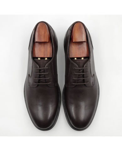 Chaussures Derbie Cuir Mileti- Marron foncé