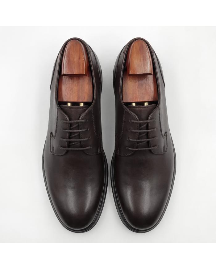 Chaussures Derbie Cuir Mileti- Marron foncé