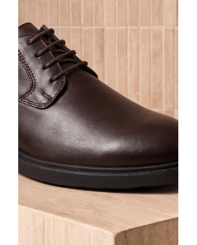 Chaussures Derbie Cuir Mileti- Marron foncé
