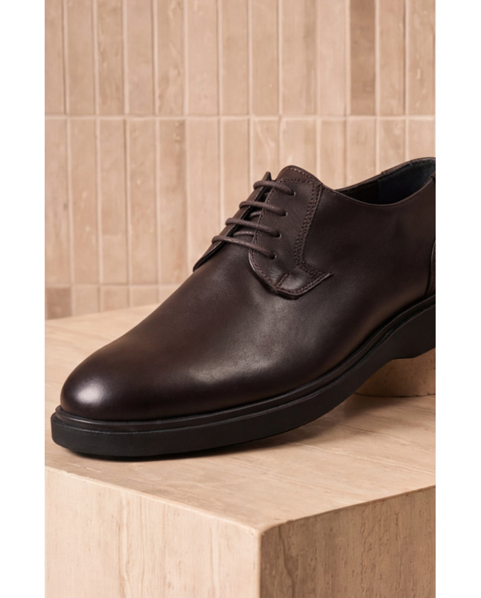 Chaussures Derbie Cuir Mileti- Marron foncé