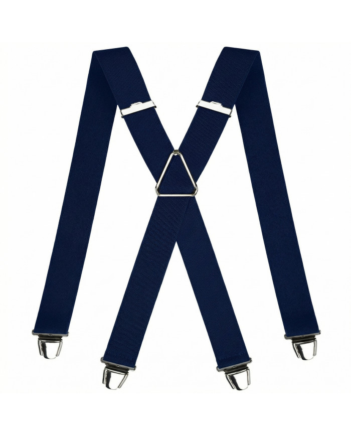 Cravate.tn | Pack 2 Bretelles noir et bleu marine uni