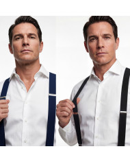 Cravate.tn | Pack 2 Bretelles noir et bleu marine uni