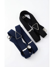 Cravate.tn | Pack 2 Bretelles noir et bleu marine uni