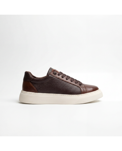 Cravate.tn | Sneakers Cuir Marron