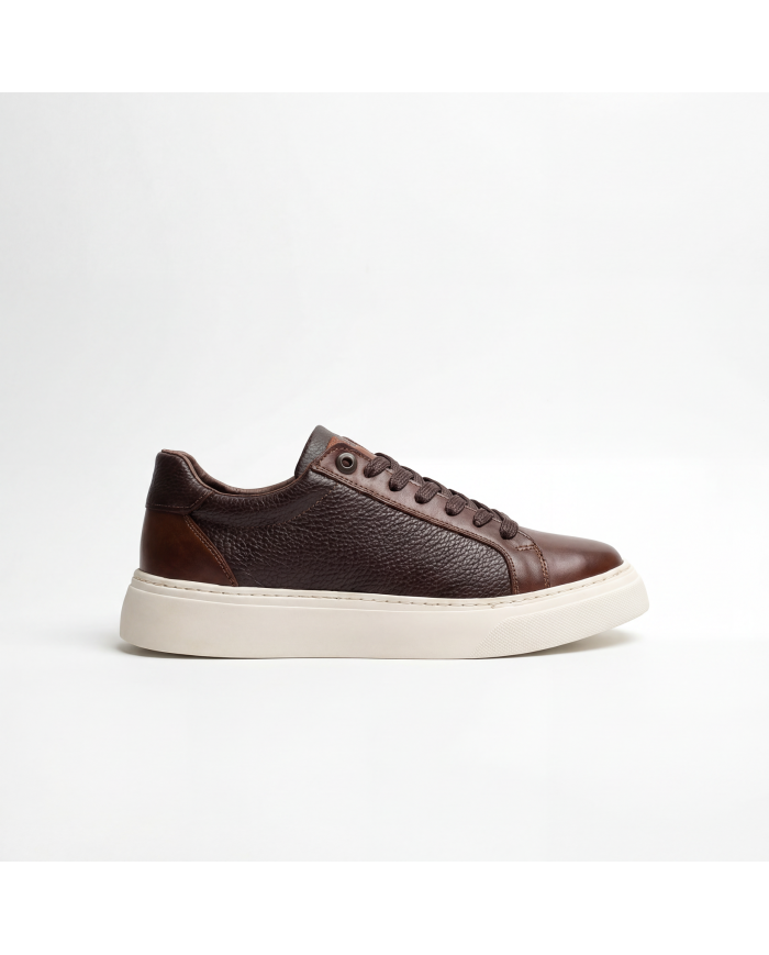 Cravate.tn | Sneakers Cuir Marron