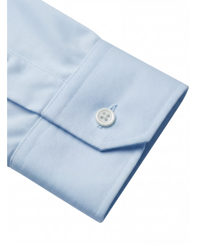 Chemise Col italien en popeline stretch - Bleu Ciel