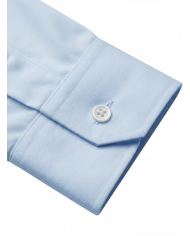 Chemise Col italien en popeline stretch - Bleu Ciel