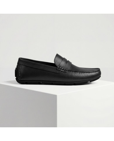 Mocassin Cuir : noir grainé
