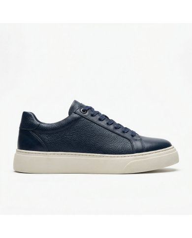 Cravate.tn |  Sneakers Cuir bleu marine
