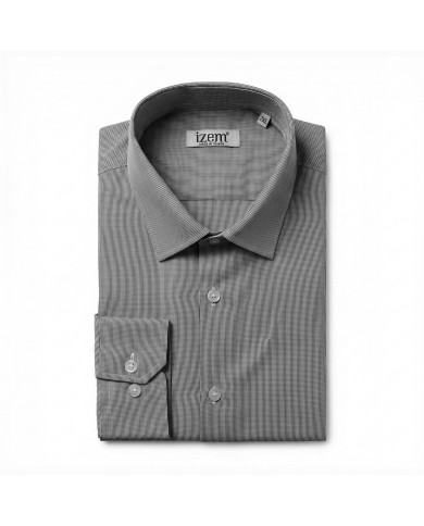 Chemise vichy Col ouverte Regular Fit - Noir (Grande Taille)