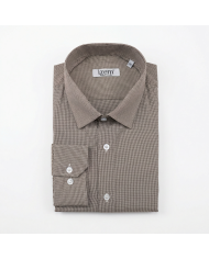 Chemise vichy Col ouverte Regular Fit - Marron (Grande Taille)