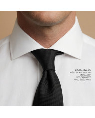 Pack 2 Chemises Col italien en popeline stretch - noir et blanche