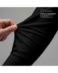 Pack 2 Chemises Col italien en popeline stretch - noir et blanche