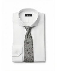 Cravate grise à motifs Paisley