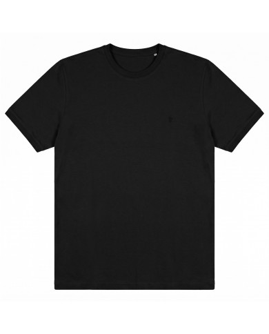 T-shirt noir col rond 100% coton