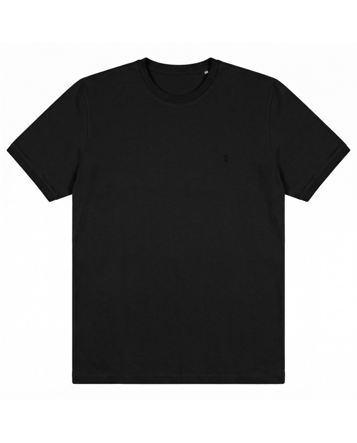 T-shirt noir col rond 100% coton