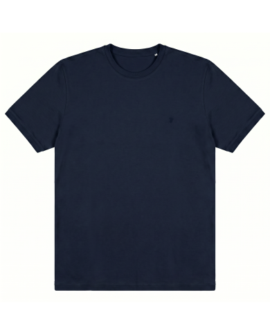 T-shirt bleu marine col rond 100% coton