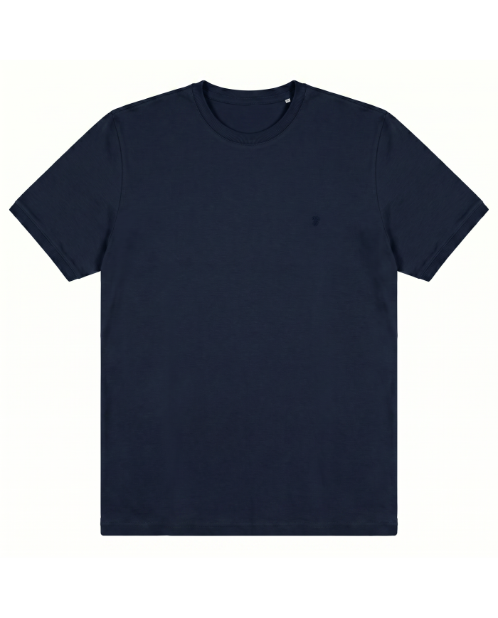 T-shirt bleu marine col rond 100% coton