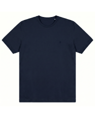 T-shirt bleu marine col rond 100% coton
