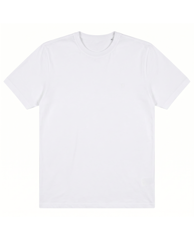 T-shirt blanc col rond 100% coton