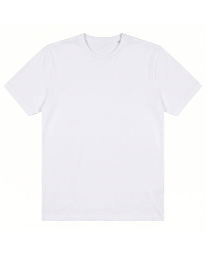 T-shirt blanc col rond 100% coton