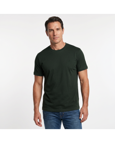 T-shirt vert olive col rond 100% coton