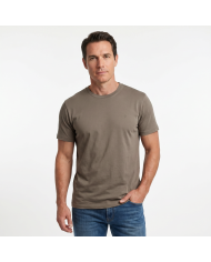 T-shirt Beige Taupe col rond 100% coton