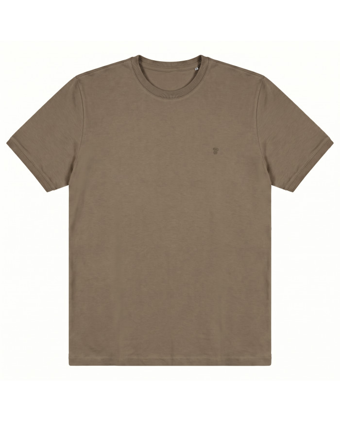 T-shirt Beige Taupe col rond 100% coton