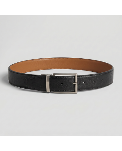 Ceinture cuir réversible : Camel et noir