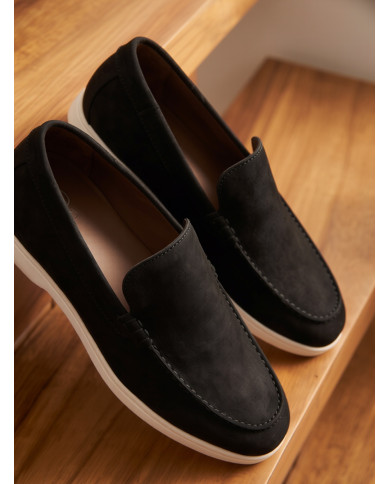 Mocassin homme en nubuck Noir