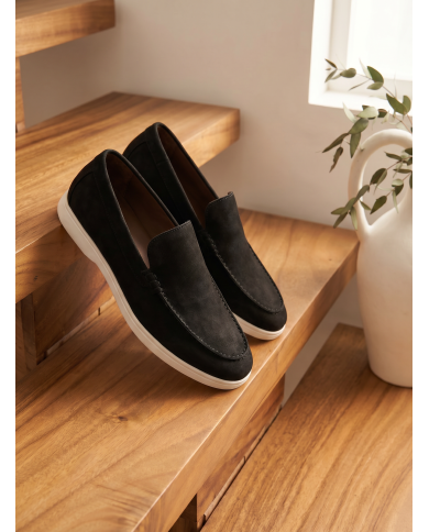 Mocassin homme en nubuck Noir