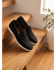 Mocassin homme en nubuck Noir