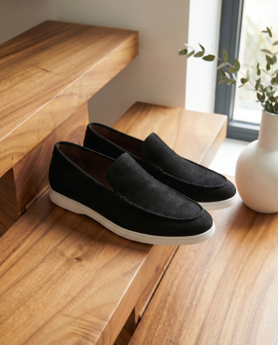 Mocassin homme en nubuck Noir