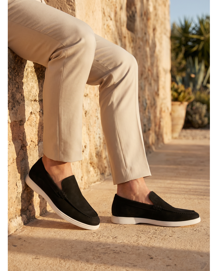 Mocassin homme en nubuck Noir