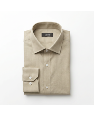 Chemise Col ouvert beige clair 100% coton aspect lin