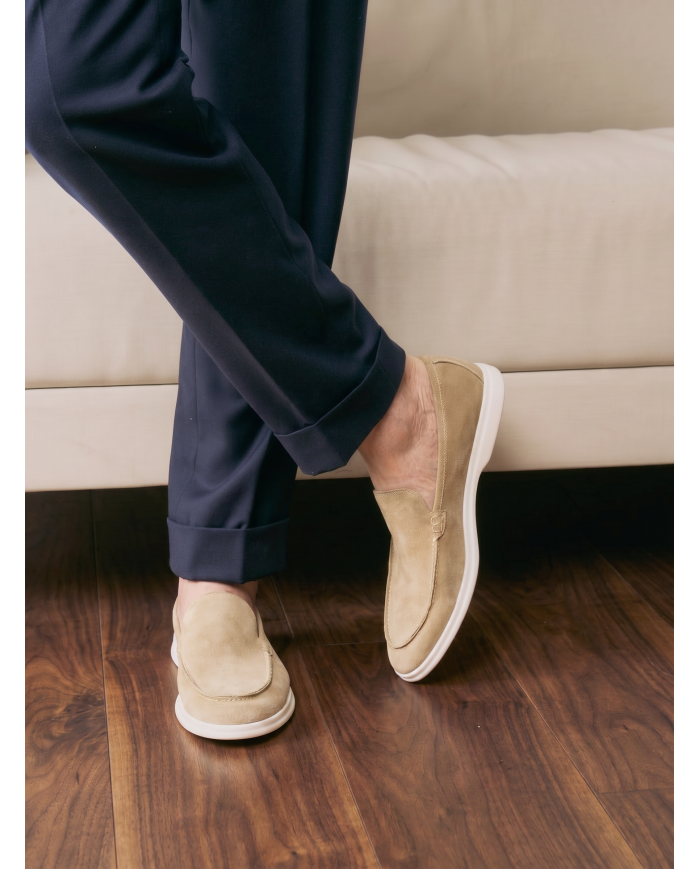 Mocassin homme en nubuck sable