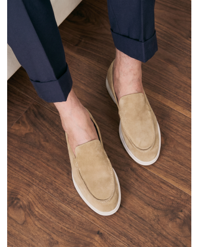 Mocassin homme en nubuck sable