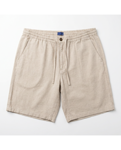 Cravate.tn | Bermuda lin avec cordon beige sable