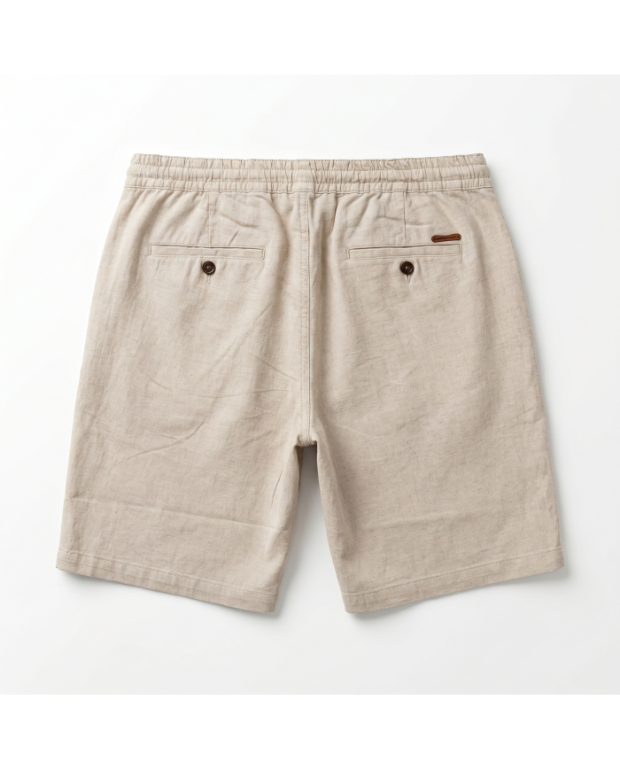 Cravate.tn | Bermuda lin avec cordon beige sable