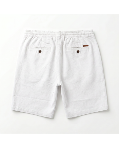 Bermuda lin avec cordon Blanc